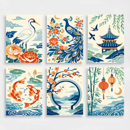 Chinoiserie - Mini Paint by Numbers Set