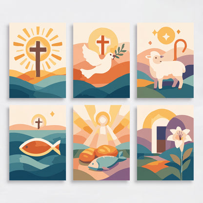 Christian Symbols - Mini Paint by Numbers Set