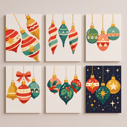 Christmas Ornaments - Mini Paint by Numbers Set