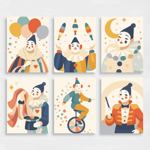 Clowns - Mini Paint by Numbers Set