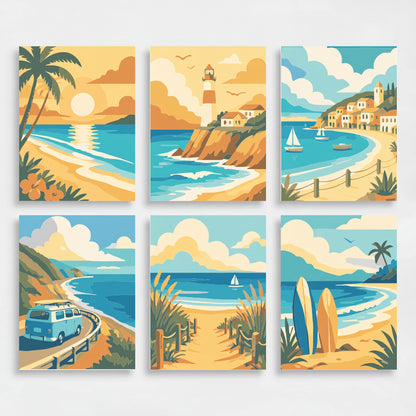 Coastal Escape - Mini Paint by Numbers Set