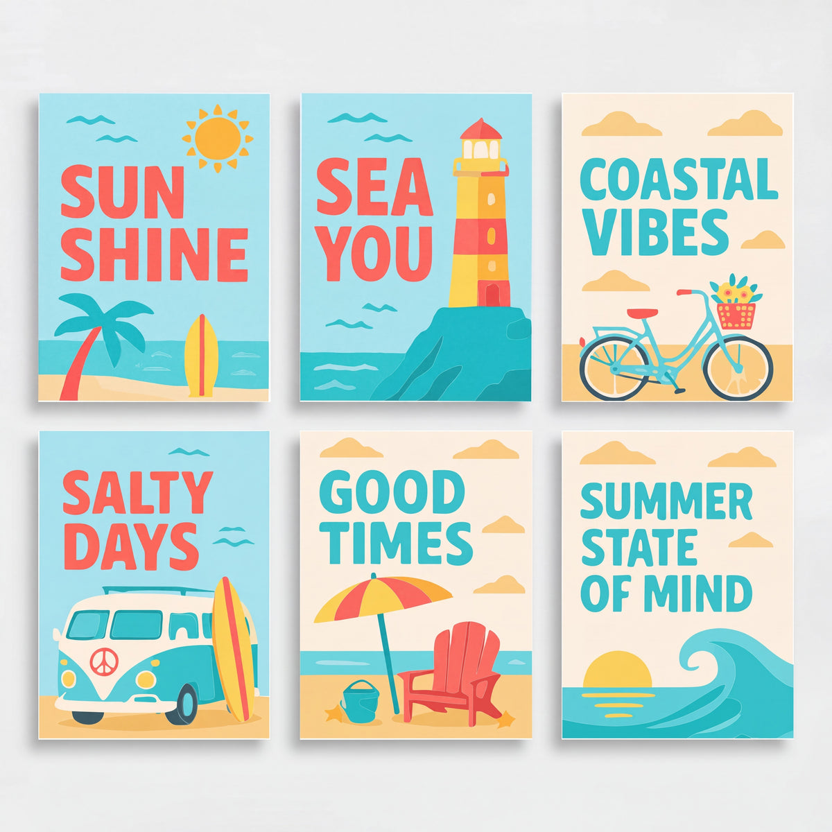 Coastal Summer Vibes - Mini Paint by Numbers Set