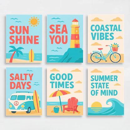 Coastal Summer Vibes - Mini Paint by Numbers Set