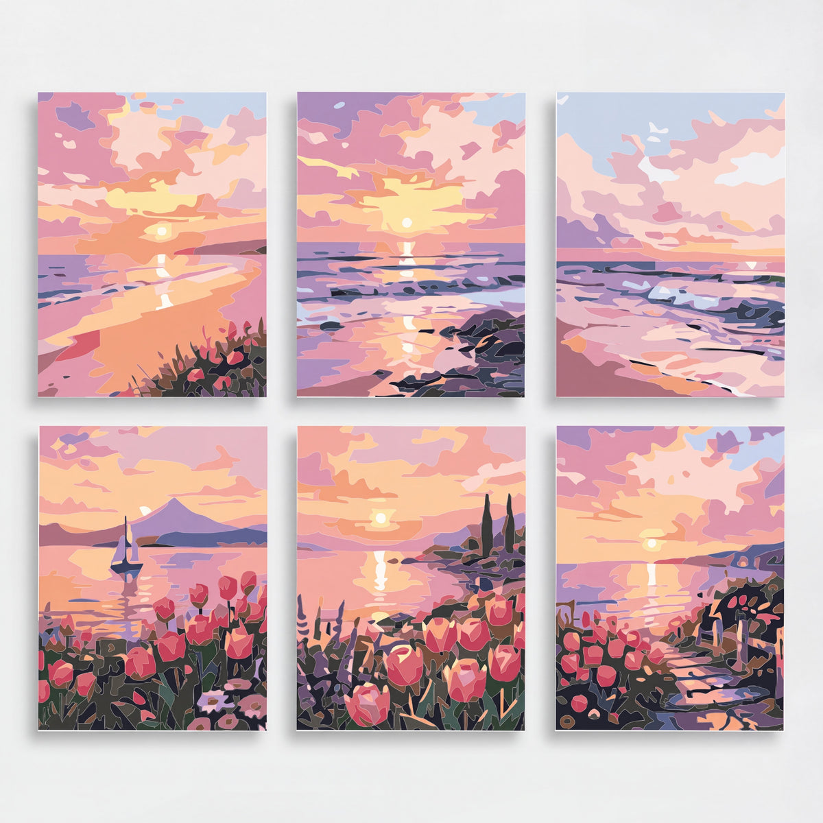 Coastal Sunset Serenity - Mini Paint by Numbers Set