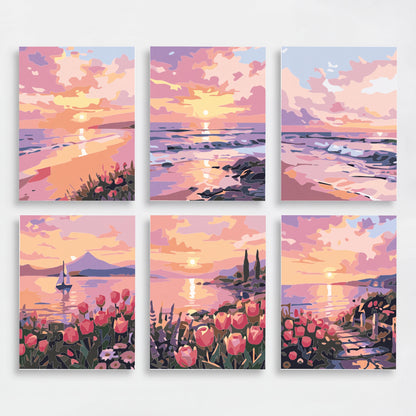 Coastal Sunset Serenity - Mini Paint by Numbers Set