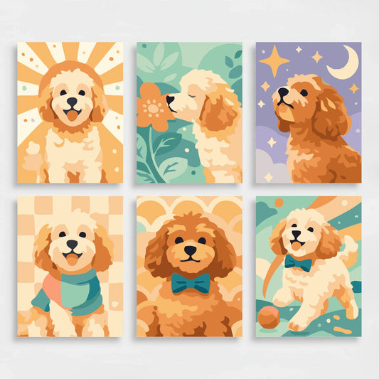 Cockapoos - Mini Paint by Numbers Set