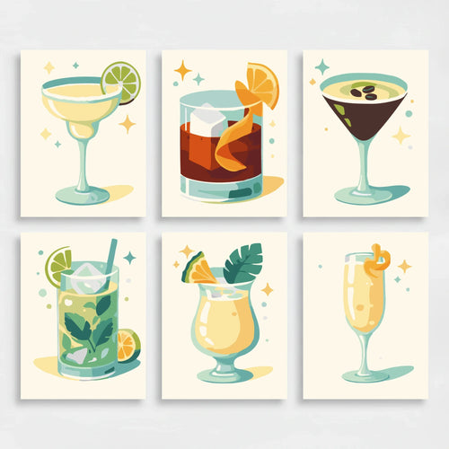 Cocktails - Mini Paint by Numbers Set
