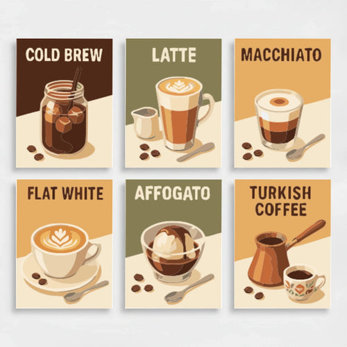 Coffee Menu - Mini Paint by Numbers Set