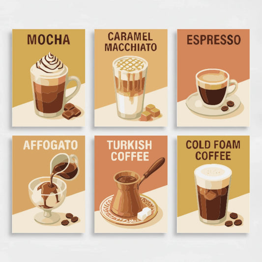 Coffee Menu Collection - Mini Paint by Numbers Set