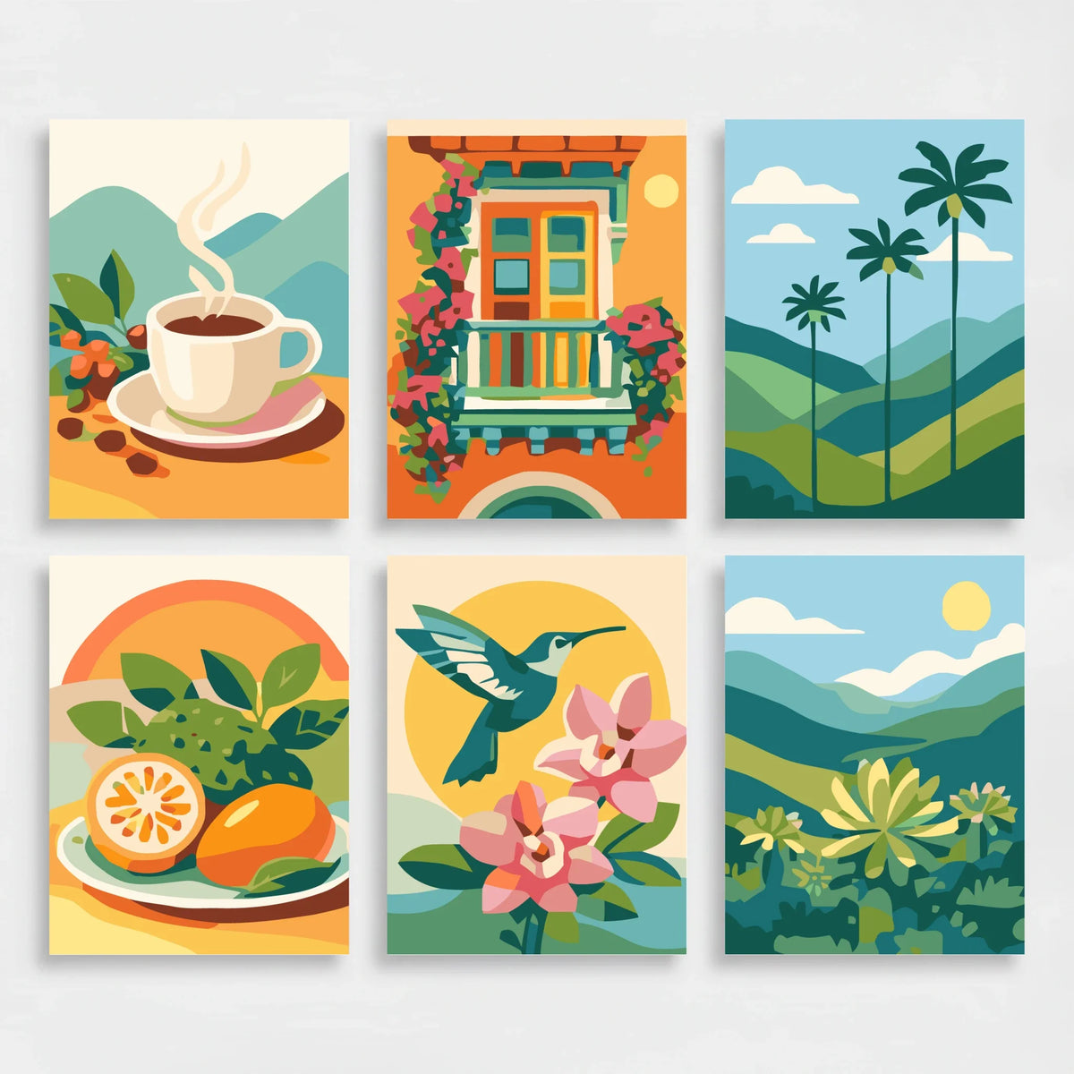 Colombian Coffee & Landscapes - Mini Paint by Numbers Set