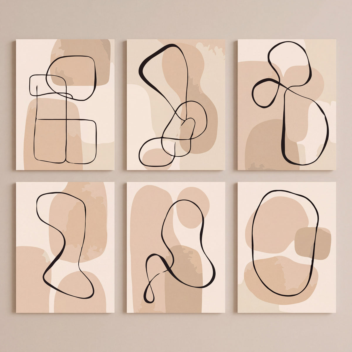 Continuous Line Neutrals - Mini Paint by Numbers Set