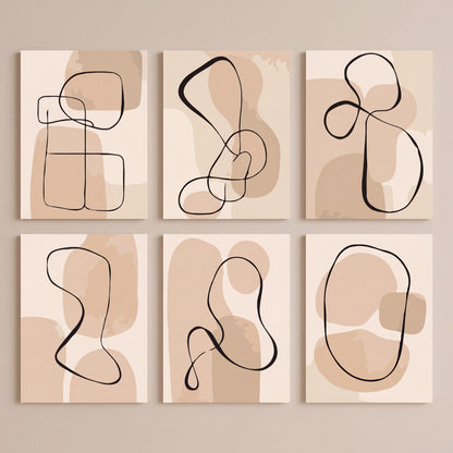Continuous Line Neutrals - Mini Paint by Numbers Set