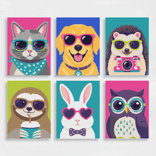 Cool Cats & Trendy Pets - Mini Paint by Numbers Set