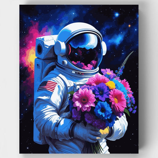 Cosmic Bouquet Astronaut - Paint by Numbers Kit