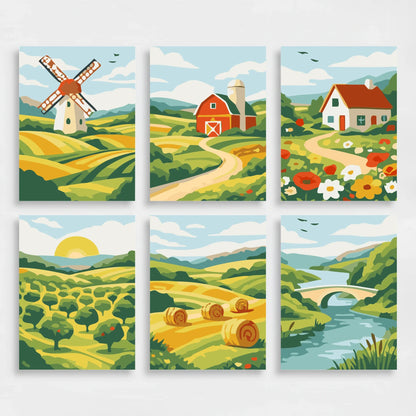 Countryside - Mini Paint by Numbers Set