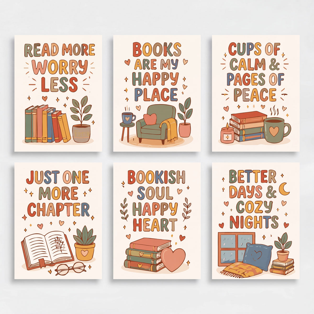 Cozy Bookish Quotes - Mini Paint by Numbers Set