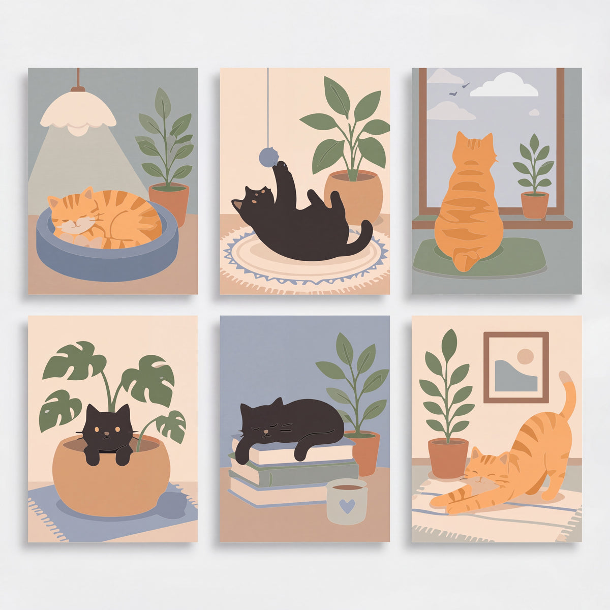 Cozy Cats at Home - Mini Paint by Numbers Set