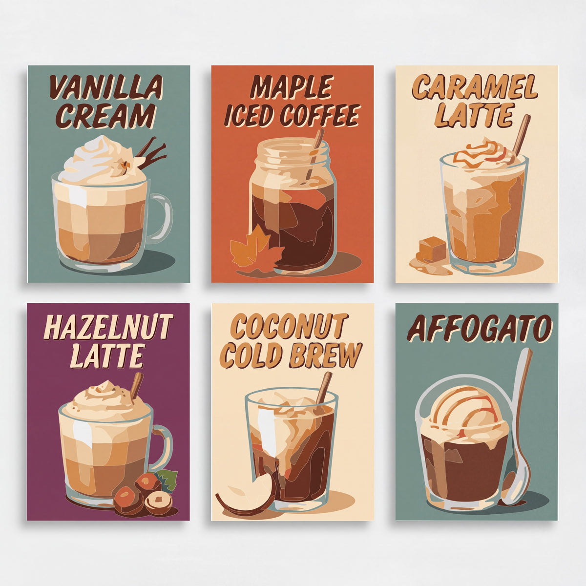 Cozy Coffee Drinks - Mini Paint by Numbers Set
