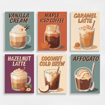 Cozy Coffee Drinks - Mini Paint by Numbers Set