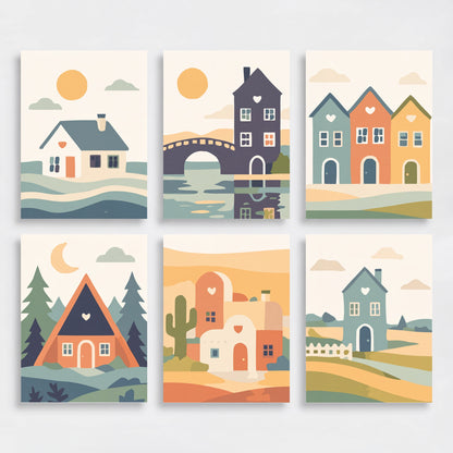 Cozy Homes - Mini Paint by Numbers Set