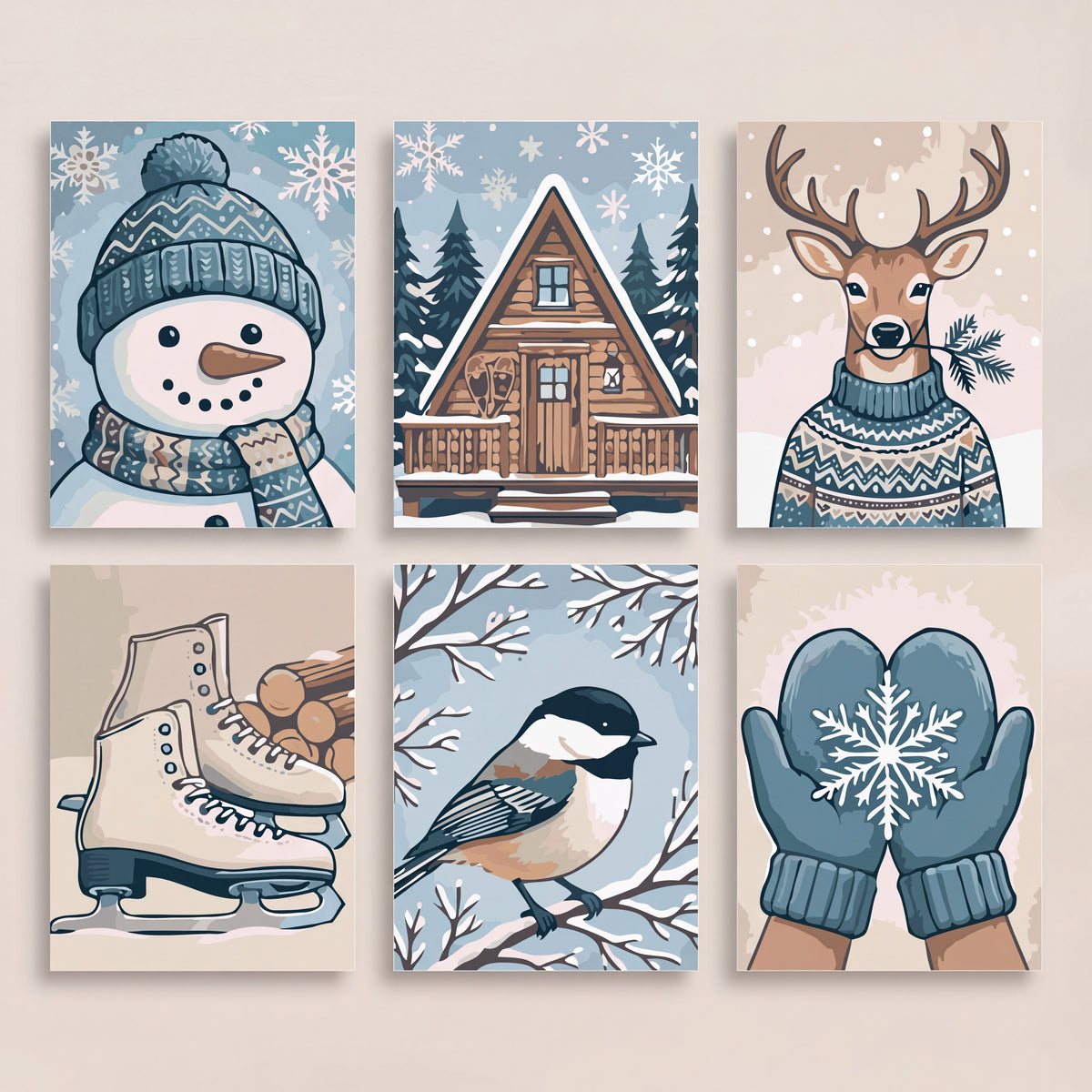 Cozy Winter Wonderland - Mini Paint by Numbers Set