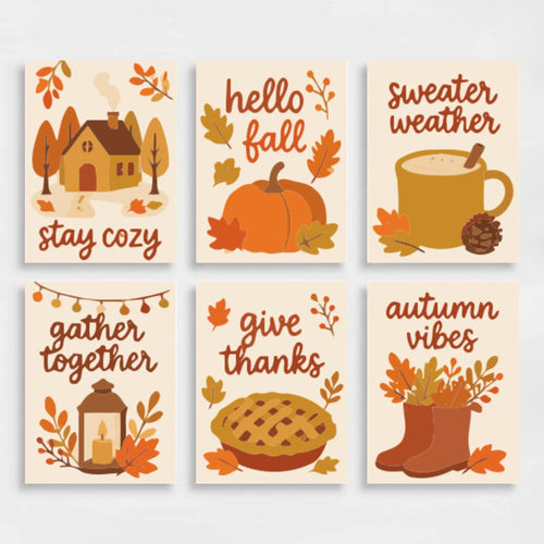Cozy Autumn Sayings - Mini Paint by Numbers Set
