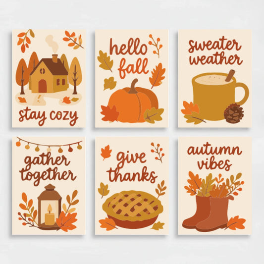 Cozy Autumn Sayings - Mini Paint by Numbers Set