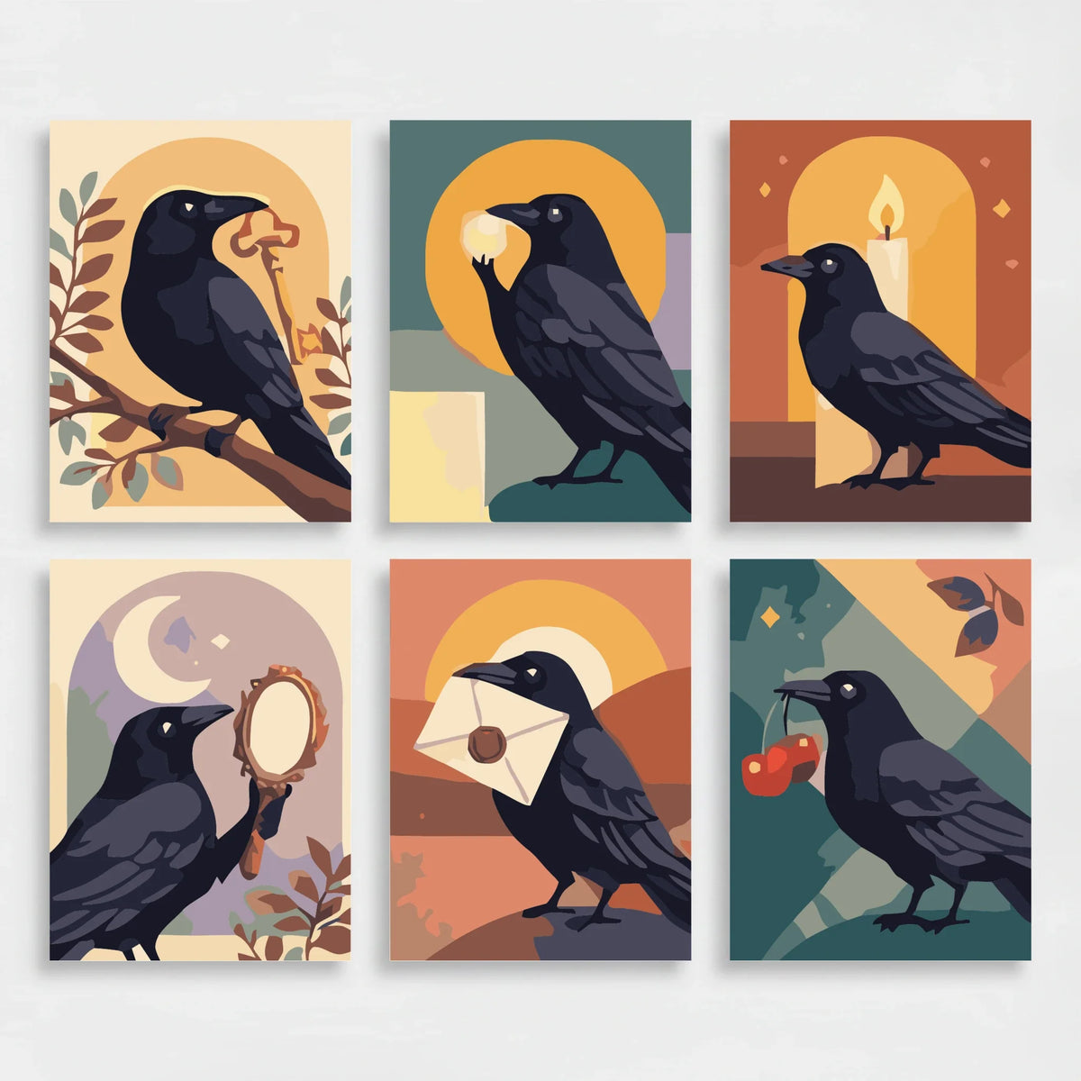 Crows - Mini Paint by Numbers Set