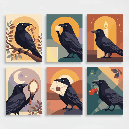 Crows - Mini Paint by Numbers Set
