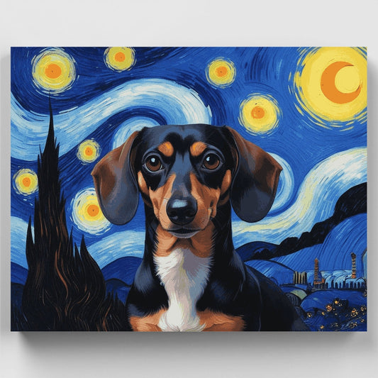 Dachshund in Starry Night - Paint by Numbers Kit