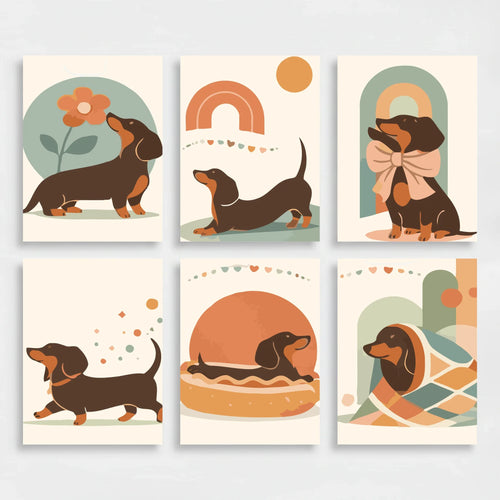 Dachshunds - Mini Paint by Numbers Set