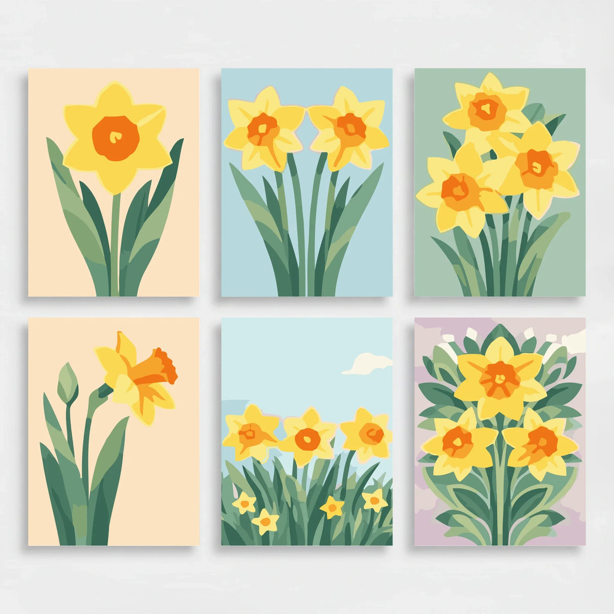Daffodils - Mini Paint by Numbers Set