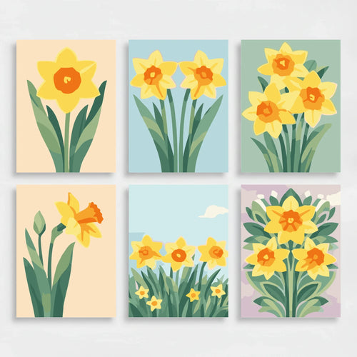 Daffodils - Mini Paint by Numbers Set