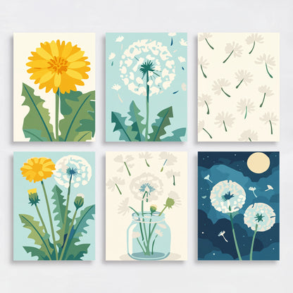 Dandelions - Mini Paint by Numbers Set