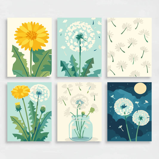 Dandelions - Mini Paint by Numbers Set