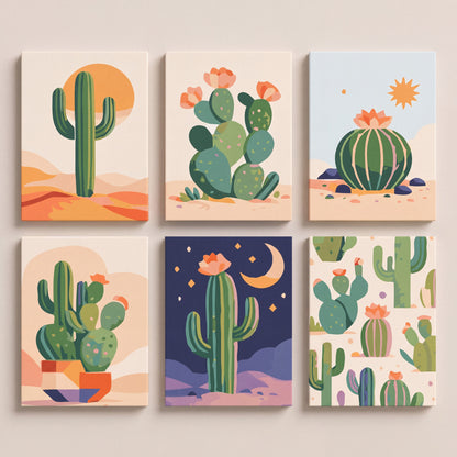 Desert Blooms - Mini Paint by Numbers Set