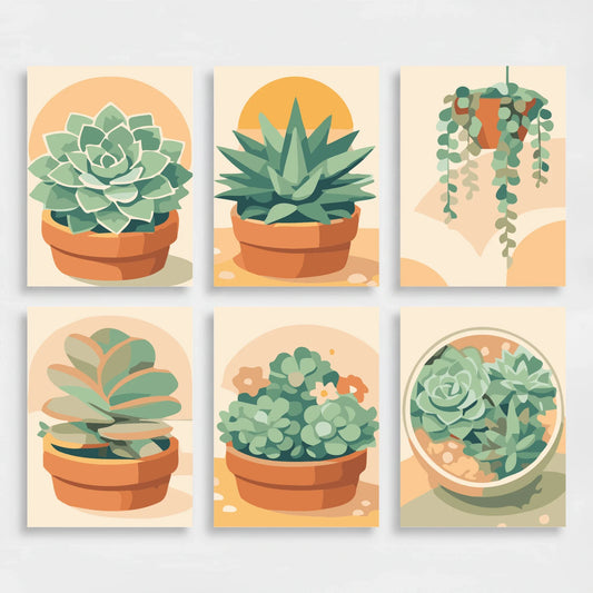 Desert Garden - Mini Paint by Numbers Set