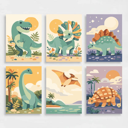 Dinosaurs - Mini Paint by Numbers Set
