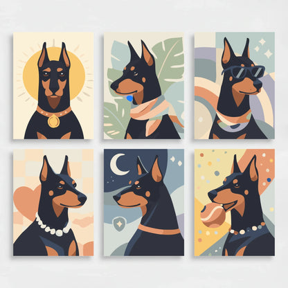 Dobermans - Mini Paint by Numbers Set