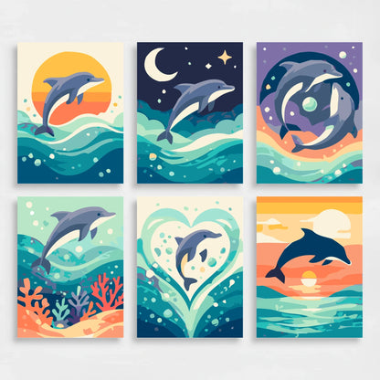 Dolphins - Mini Paint by Numbers Set