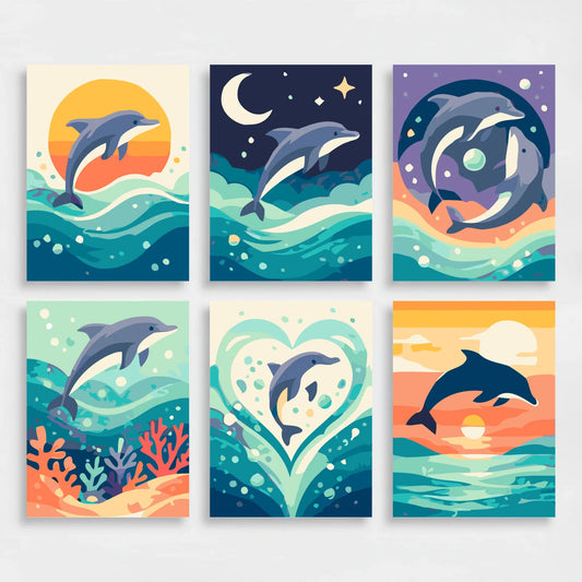 Dolphins - Mini Paint by Numbers Set