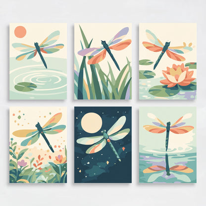 Dragonflies - Mini Paint by Numbers Set