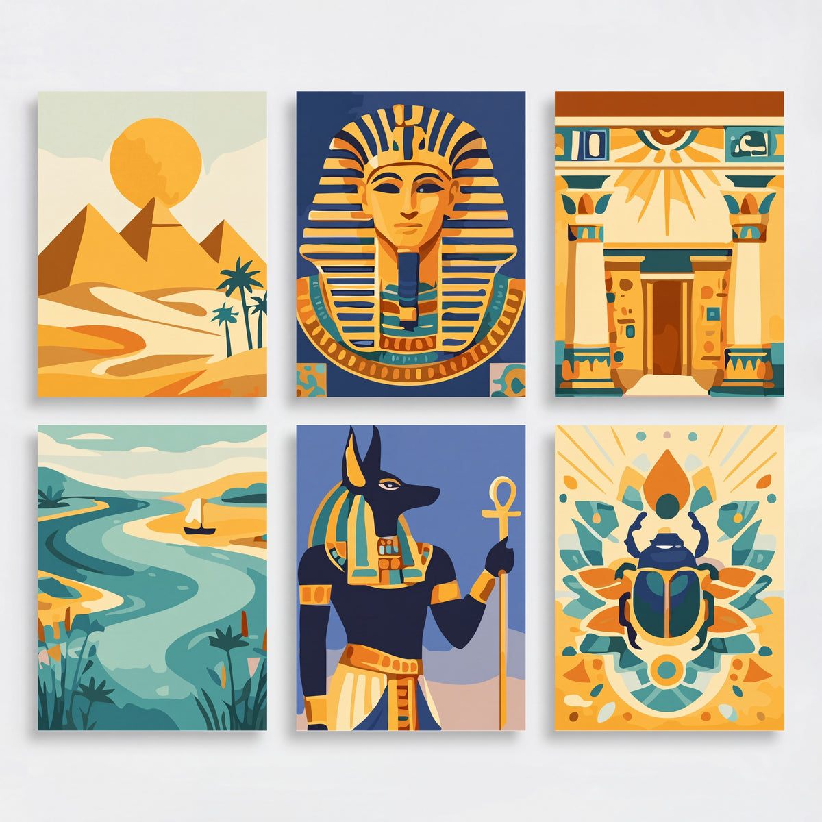 Egyptian Civilization - Mini Paint by Numbers Set