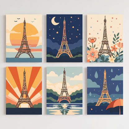 Eiffel Tower - Mini Paint by Numbers Set