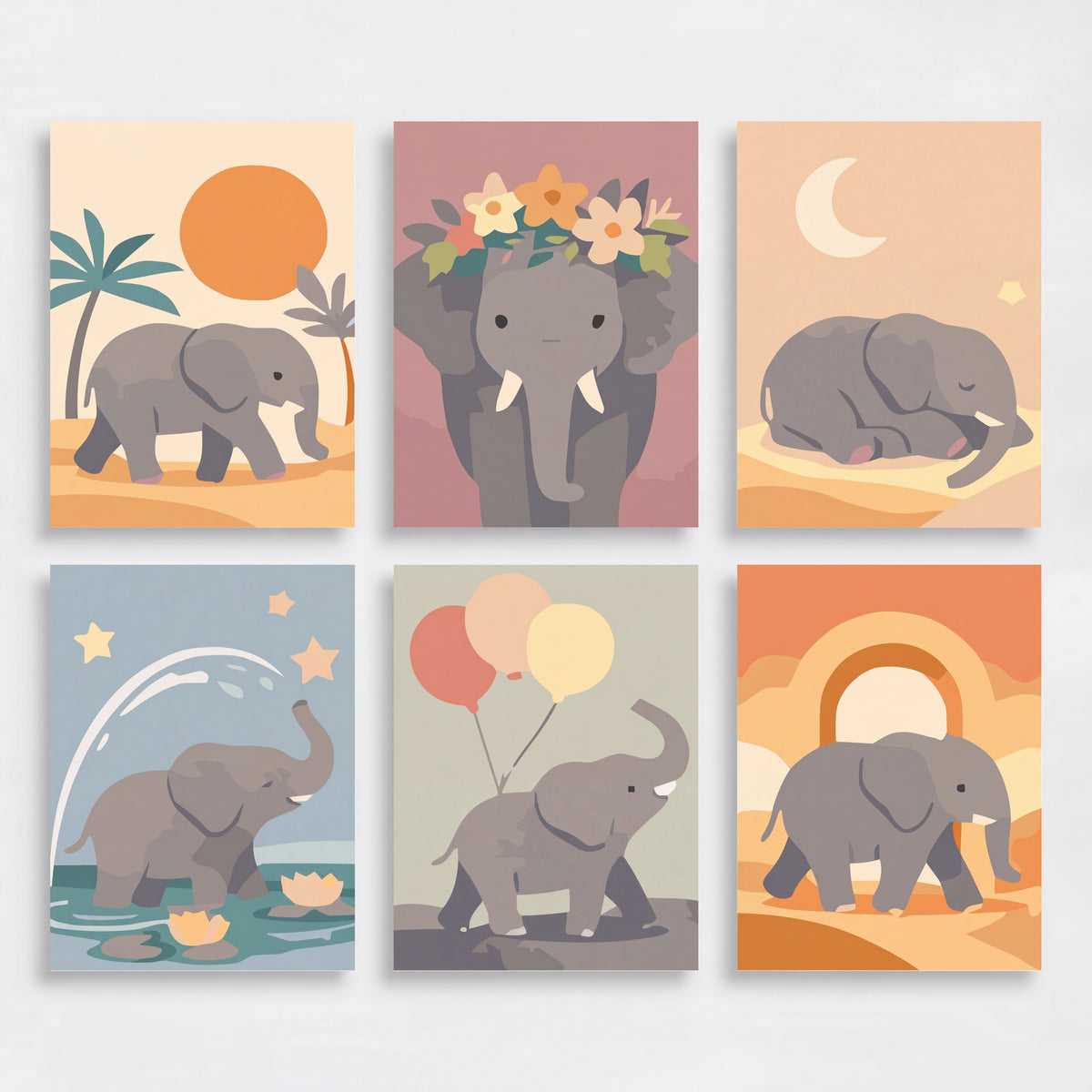 Elephants - Mini Paint by Numbers Set