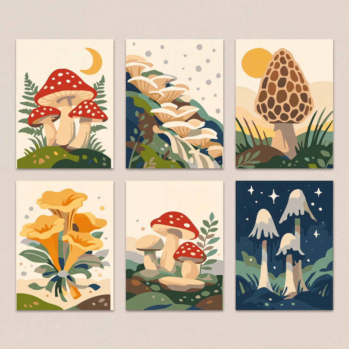 Enchanted Mushroom Garden - Mini Paint by Numbers Set