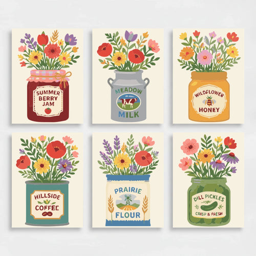 Farmhouse Pantry Wildflower Bouquets - Mini Paint by Numbers Set