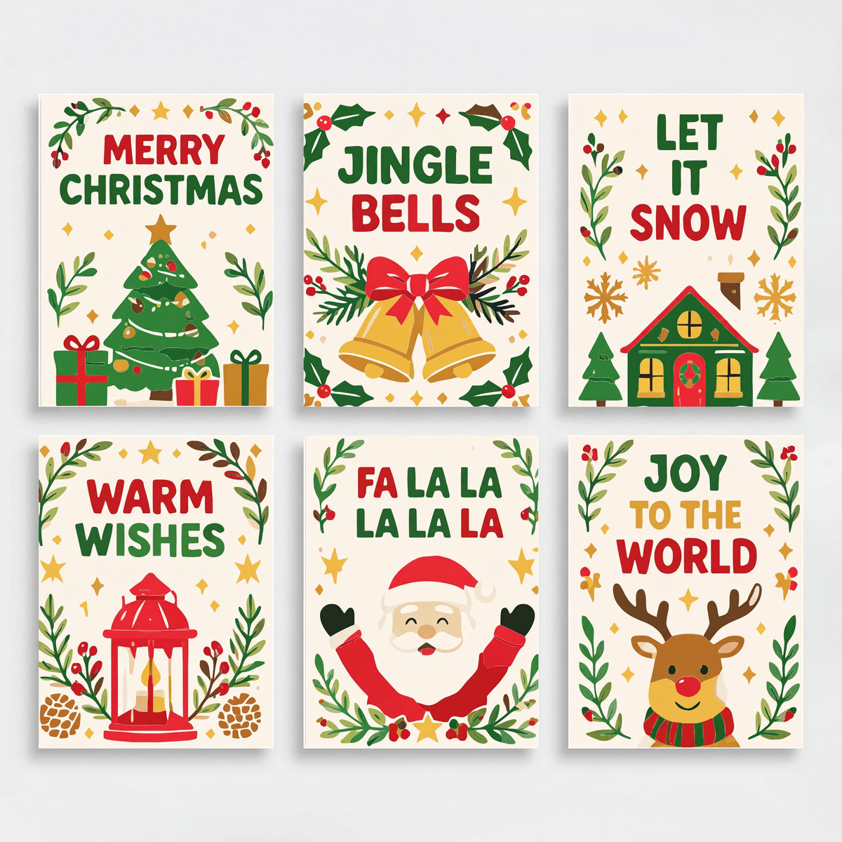 Festive Christmas Greetings - Mini Paint by Numbers Set