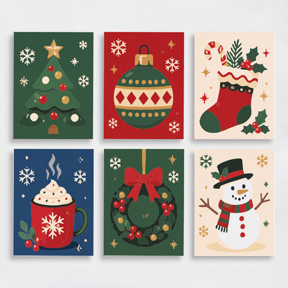 Festive Holiday Collection - Mini Paint by Numbers Set