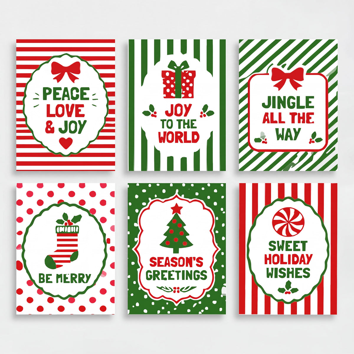 Festive Holiday Greeting Cards - Mini Paint by Numbers Set